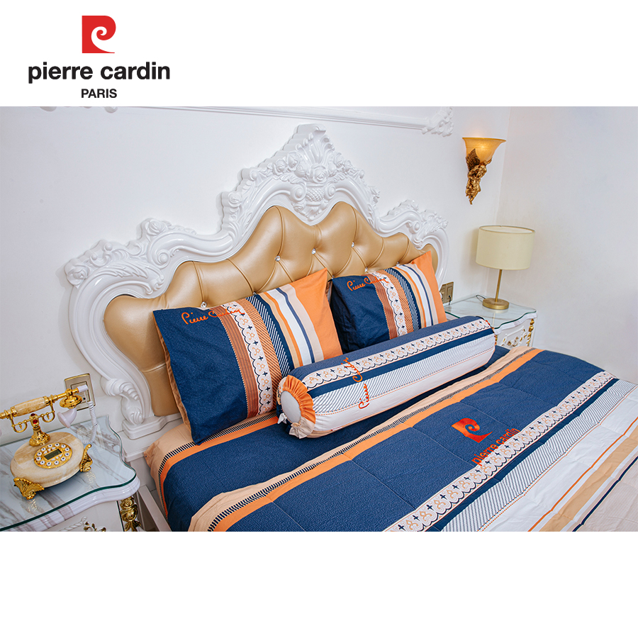 Bộ Ga Gối Cotton Sọc Cam Xanh 007