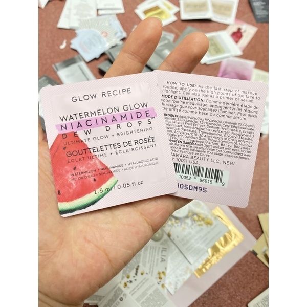  Sample Gói Tinh Chất Glow Recipe Watermelon Glow Niacinamide Dew Drops 1ml 