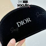  Túi Dior Nhung Đen Chữ Bạc Nổi 18x10cm 