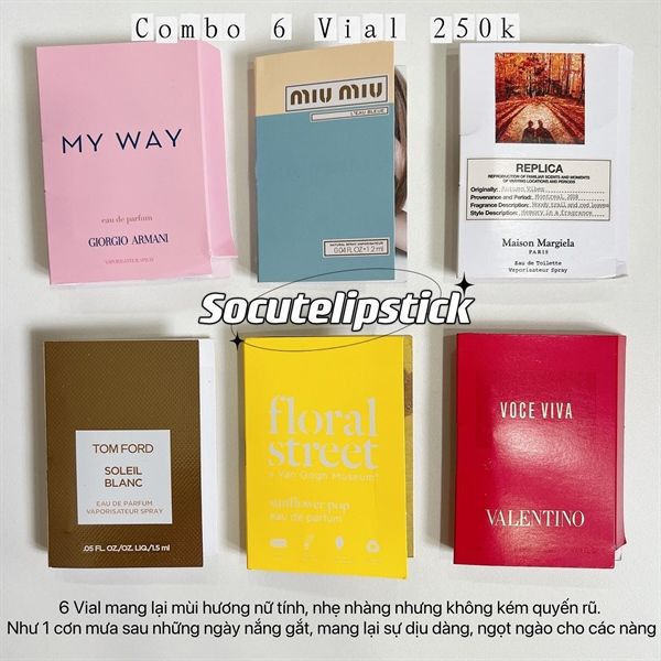  Combo 6 Vial Nước Hoa Ngọt Ngào Tươi Sáng 