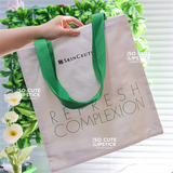  Túi Tote Skinceuticals Trắng Quai Xanh Lá 34.5*38cm 