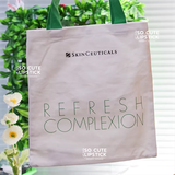  Túi Tote Skinceuticals Trắng Quai Xanh Lá 34.5*38cm 