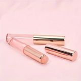  Cọ Tô Son Môi Đầu Tròn Bằng Silicone Đàn Hồi Không Nhòe - Hồng/Trong Suốt Có Nắp Đậy 