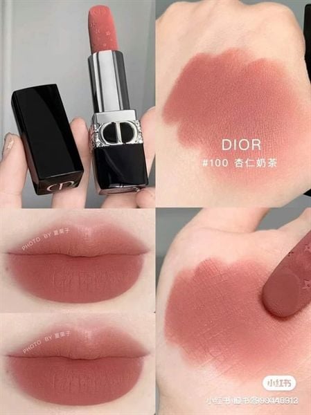  Son Dior Rouge Velvet 100 Nude Look Màu Hồng Nude Mini - Chạm Đầu 