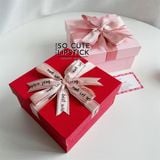  Hộp Quà Màu Đỏ 4 Hoa Mix - Son Dài 