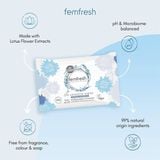  Khăn Ướt Vệ Sinh VK Hằng Ngày Femfresh Intimate Skincare 0% Sensitive Hypoallergenic Wipes - 25 Tờ ( Có Tem Phụ) 