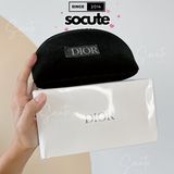  Túi Dior Nhung Đen Chữ Bạc Nổi 18x10cm 