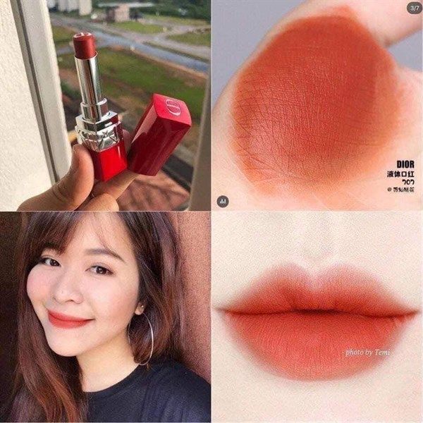 Son Kem Dior Rouge Ultra Care Liquid Màu 707 Bliss  Cam Cháy  Lisa Shop  Demo