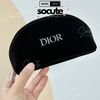 Túi Dior Nhung Đen Chữ Bạc Nổi 18x10cm