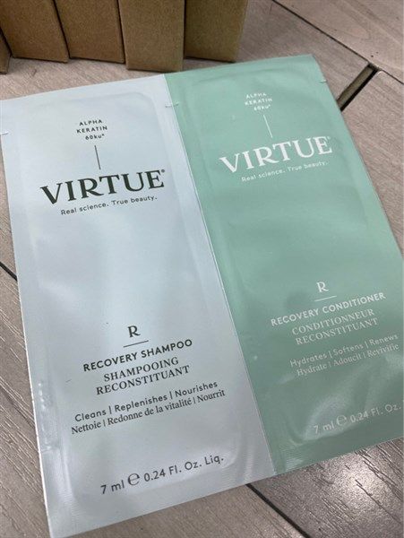 Sample Dầu Gội Xả Virtue Recovery For Damaged Hair 7mlx2 