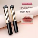  Cọ Tô Son Môi Đầu Tròn Bằng Silicone Đàn Hồi Không Nhòe - Đen Ko Nắp Đậy 