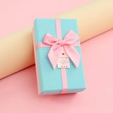  Hộp Quà Tặng 14,5x8,5x5cm Xanh Nơ Hồng 