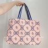 Túi Tote Vải Canvas Estee Lauder Hoạ Tiết Hồng Xanh 34x31x12cm