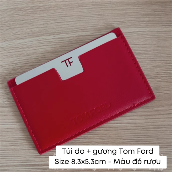  Gương + Ví dẹp Tom Ford Đỏ 