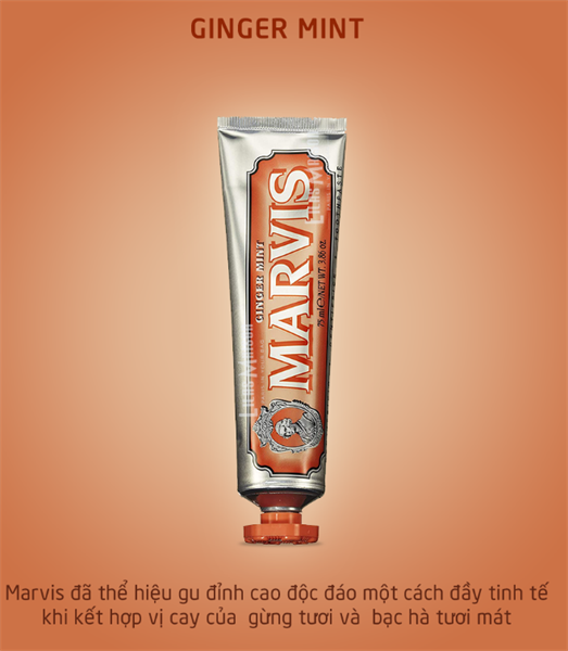  Kem đánh răng Marvis Toothpaste 25g - Cam Ginger Mint 