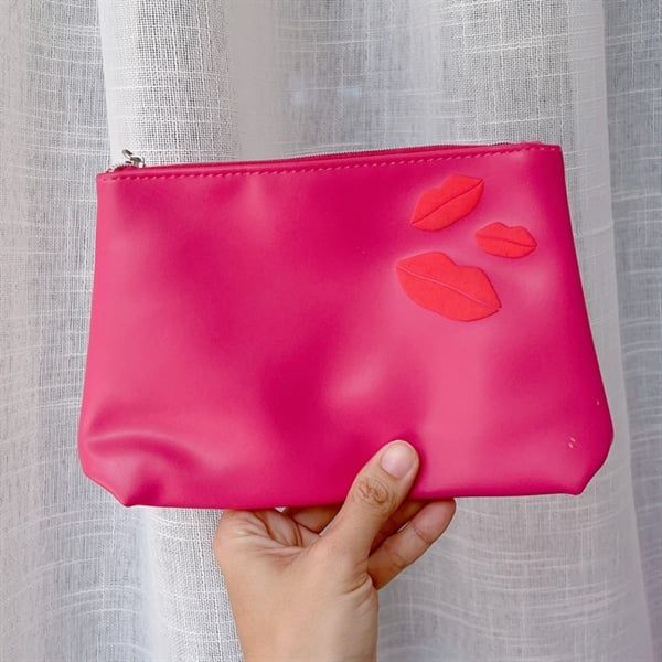  Túi da Pu Lancome Hồng 22x14x4cm 