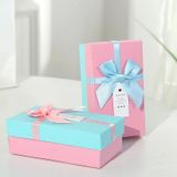  Hộp Quà Tặng 14,5x8,5x5cm Xanh Nơ Hồng 