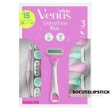  [BILL MỸ] DAO CẠO GILLETTE VENUS SENSITIVE có rãnh bôi trơn Nha Đam CỦA MỸ 