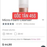  Sữa rửa mặt FOREO Micro - Foam Cleanser 100ml 