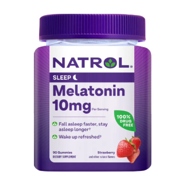  Viên Kẹo Dẻo Natrol Melatonin Strawberry 10mg 90 viên 