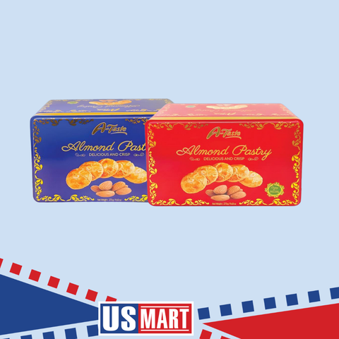  Bánh Hạnh Nhân A-Taste Almond Pastry 273g Hộp (Đỏ/Xanh) 