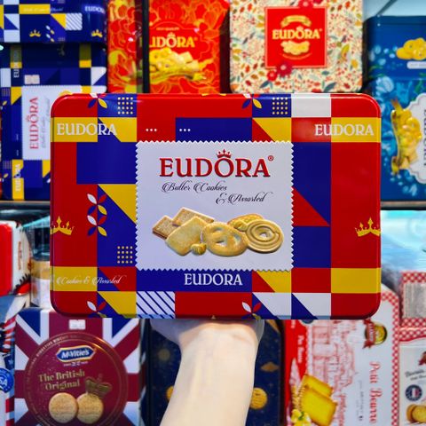  Bánh Quy Bơ Eudora Lập Thể 306g (Hộp Đỏ/ Xanh) 