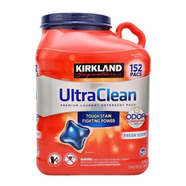  Viên Giặt Ultra Clean Tough Stain Kirkland 3.6Kg (152 viên) 