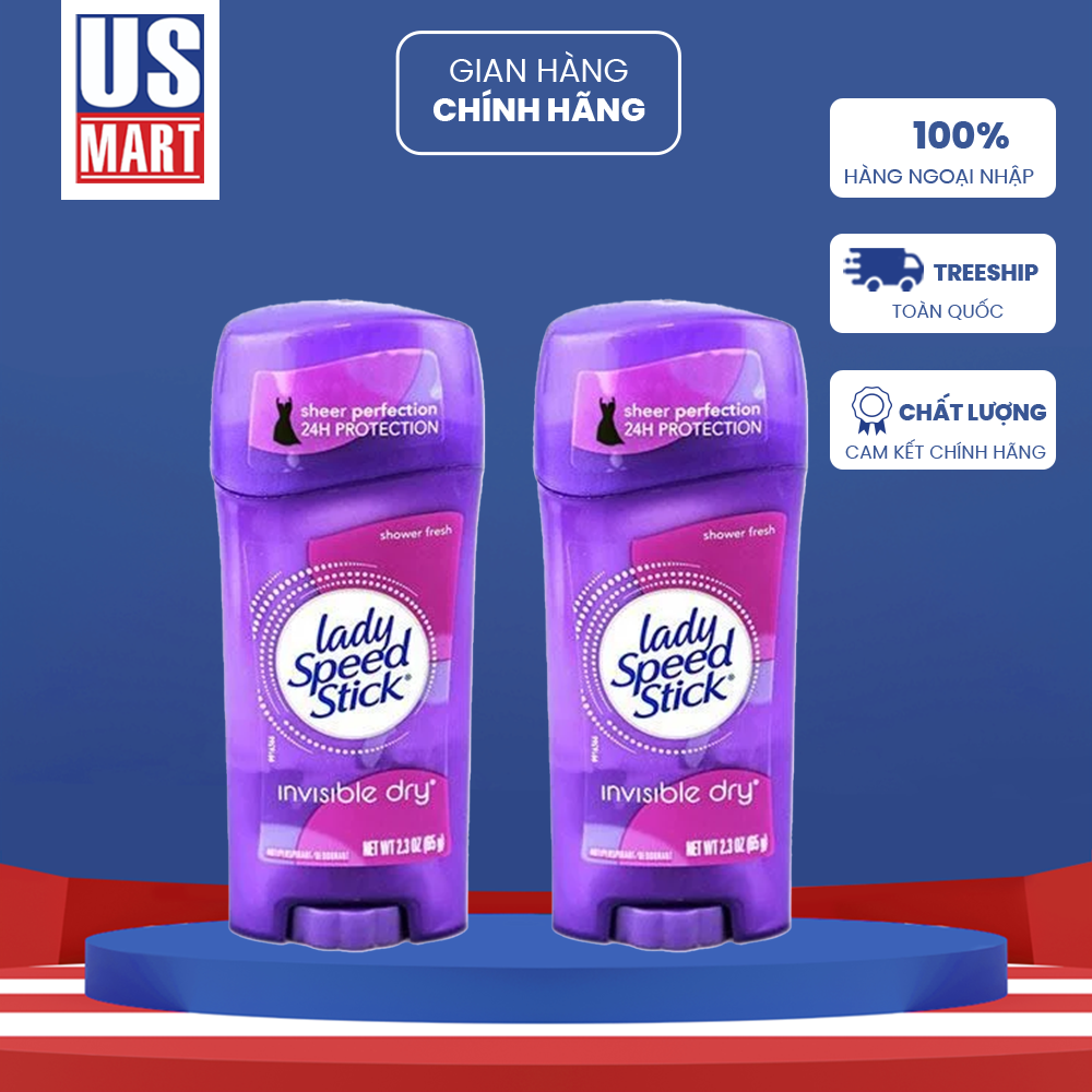  Lăn Khử Mùi Dạng Sáp Lady Speed Stick Invislble Dry Shower Fresh Mỹ 65g 