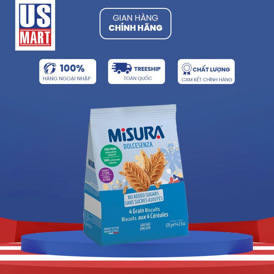  Bánh Quy 4 Loại Ngũ Cốc Misura Không Thêm Đường 120g 