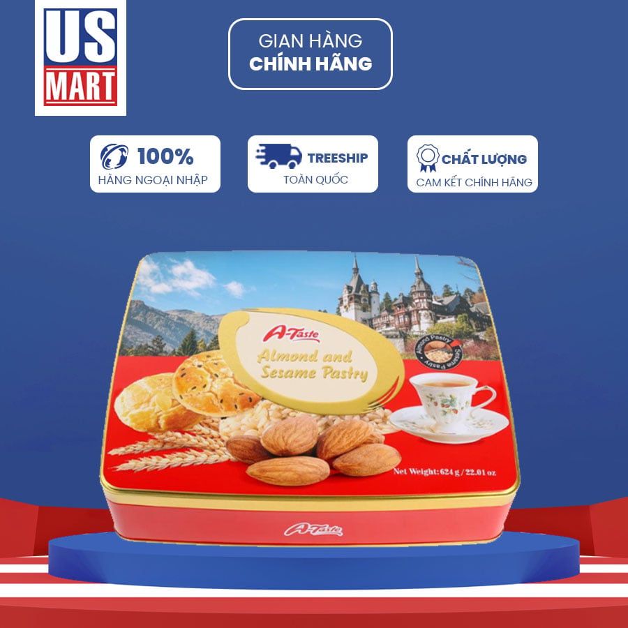  Bánh Quy Hạnh Nhân & Mè A-Taste Silang 624g (Đỏ) 