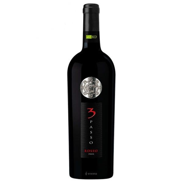  Rượu Vang 3 Passo Rosso Vino Rosso Biologico Italia 14% 750ml 