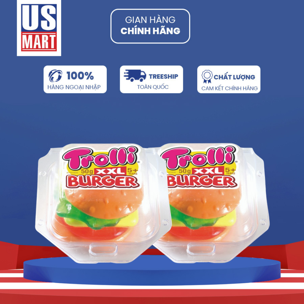  Kẹo Dẻo Trolli Burger Gummi size XXL 50G 