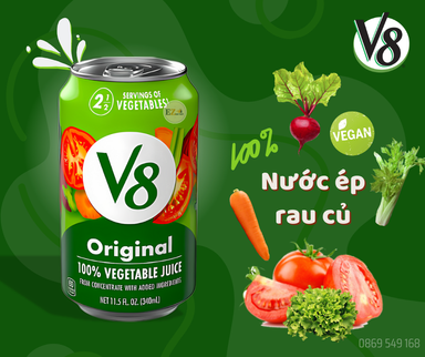  Nước Ép Hỗn Hợp Rau Quả V8 340ml 