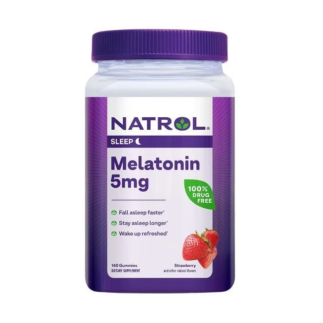  Viên Kẹo Dẻo Natrol Melatonin Strawberry 5mg 180 viên 