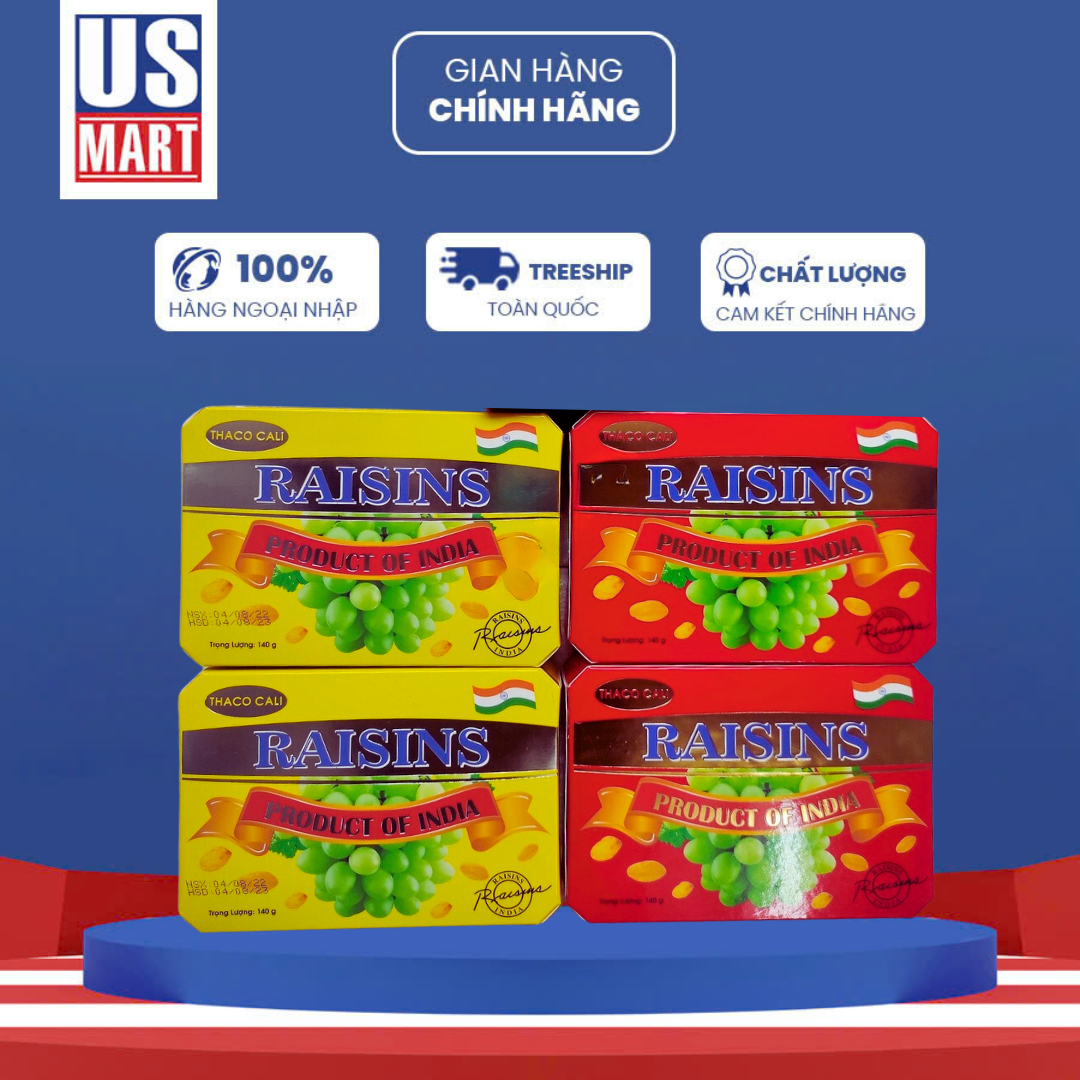  Nho Khô Raisins Thaco Cali Hình Chữ Nhật 140g 