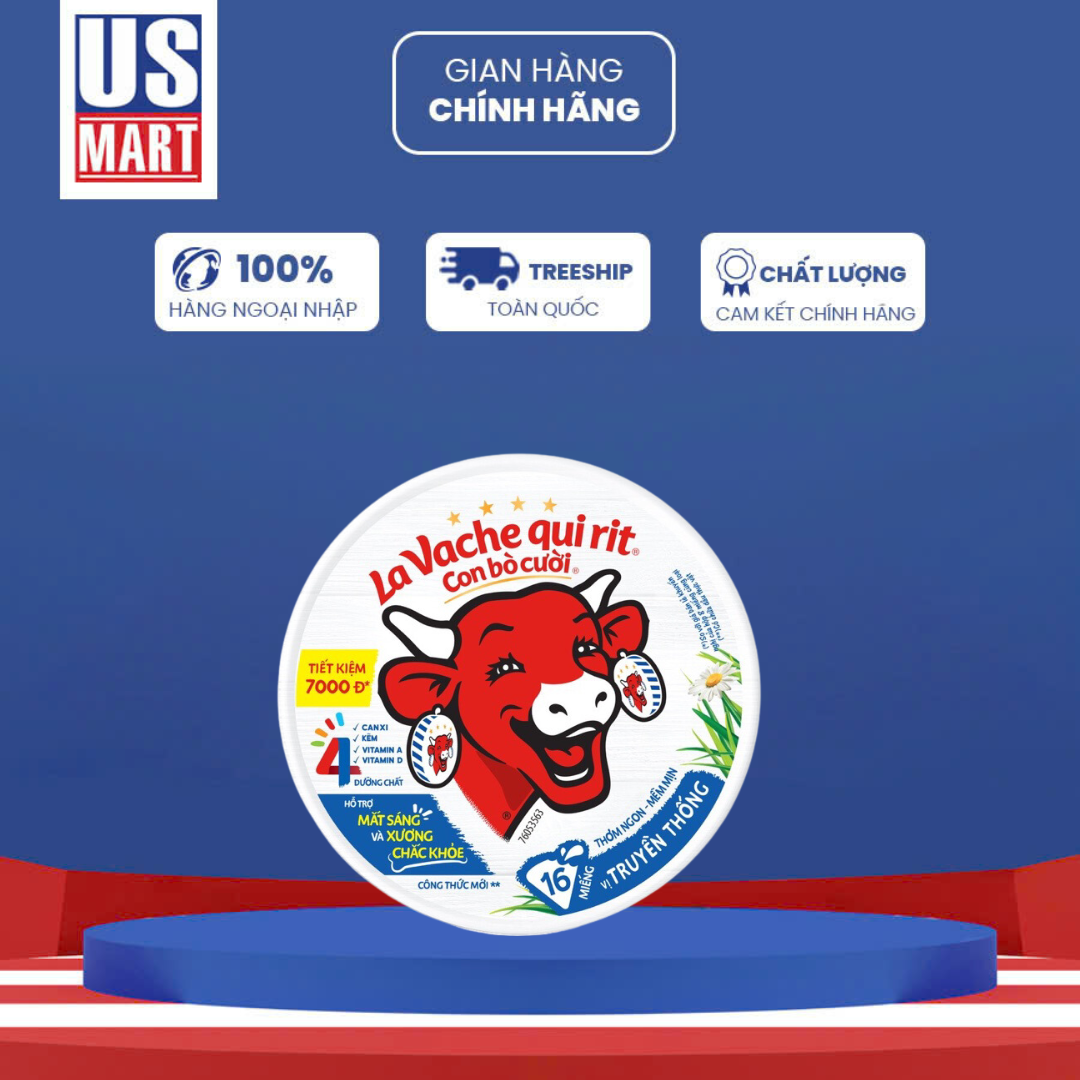  Phô Mai Con Bò Cười La Vache qui rit Vị Truyền Thống 112g (8 Miếng) 