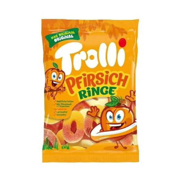  Kẹo Dẻo Trolli Pfirsichringe Vị Đào 150g 