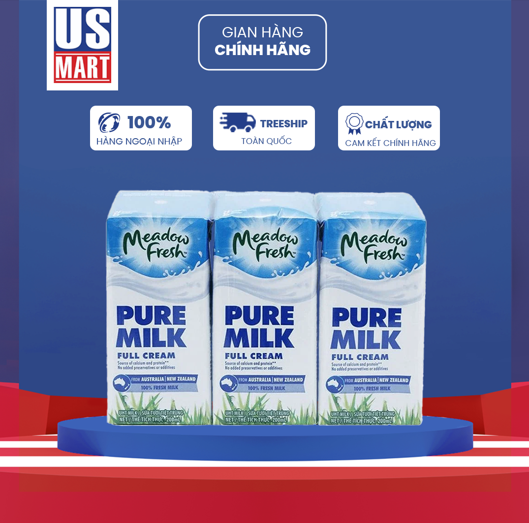  Sữa Meadow Fresh Lốc 3hộp x 200ml 