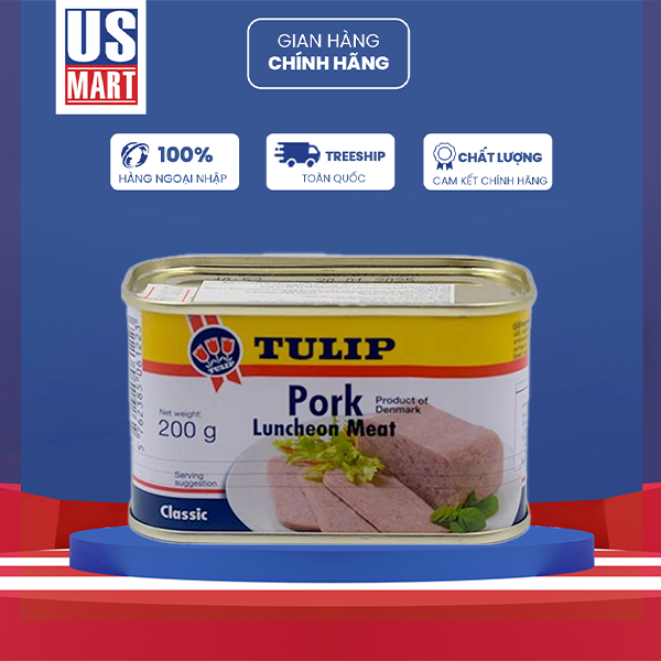  Thịt Heo Đóng Hộp Tulip Luncheon Meat Đan Mạch 200g 