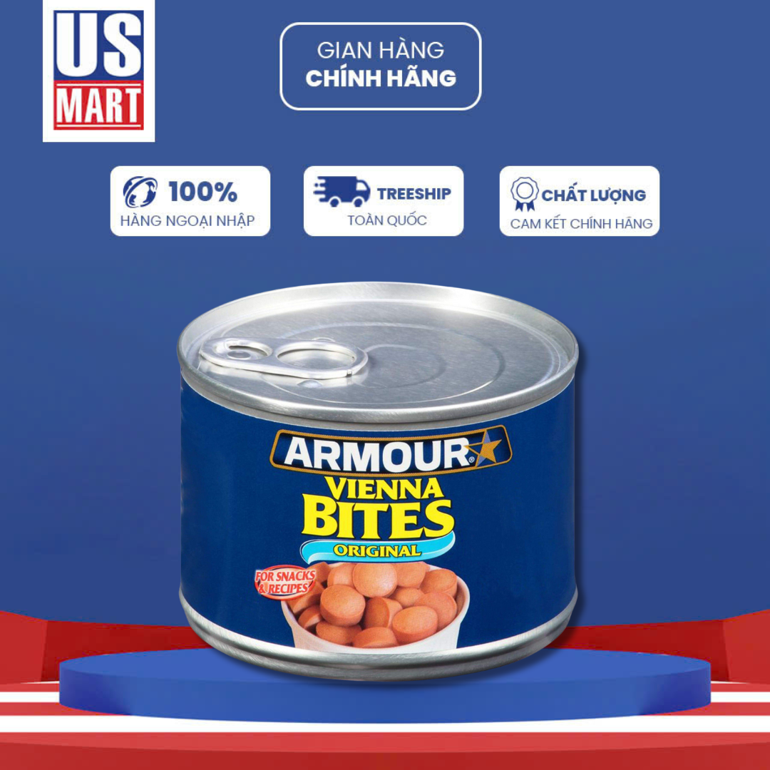  Xúc Xích Đóng Hộp Armour Vienna Bites Original 283g 