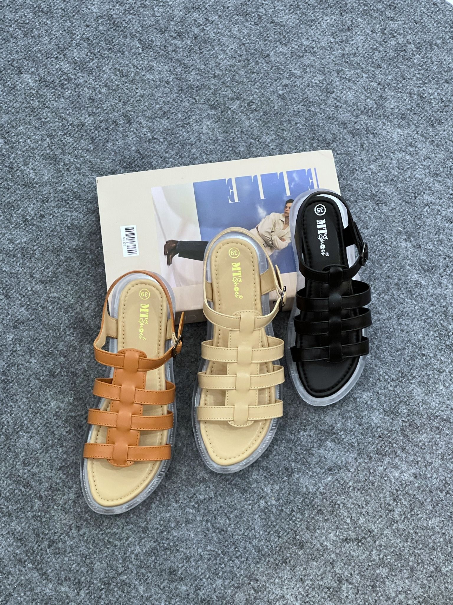  Giày sandal nữ 3 quai ngang 0132 