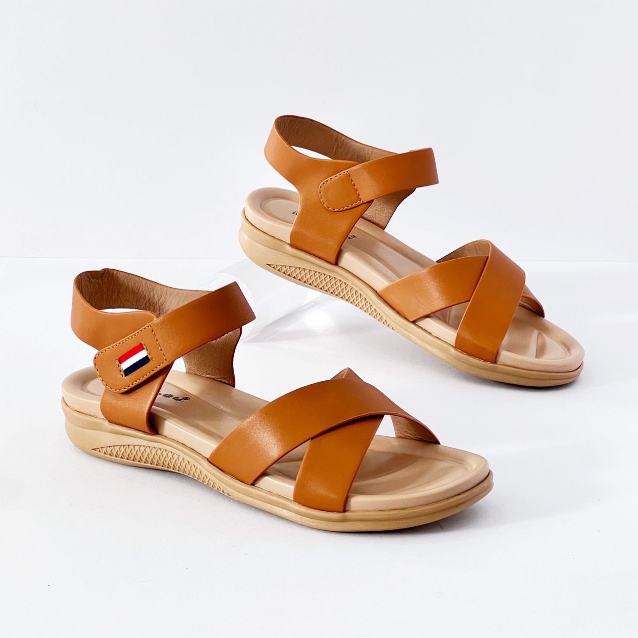  Sandal bánh mỳ nữ quai chéo 016 
