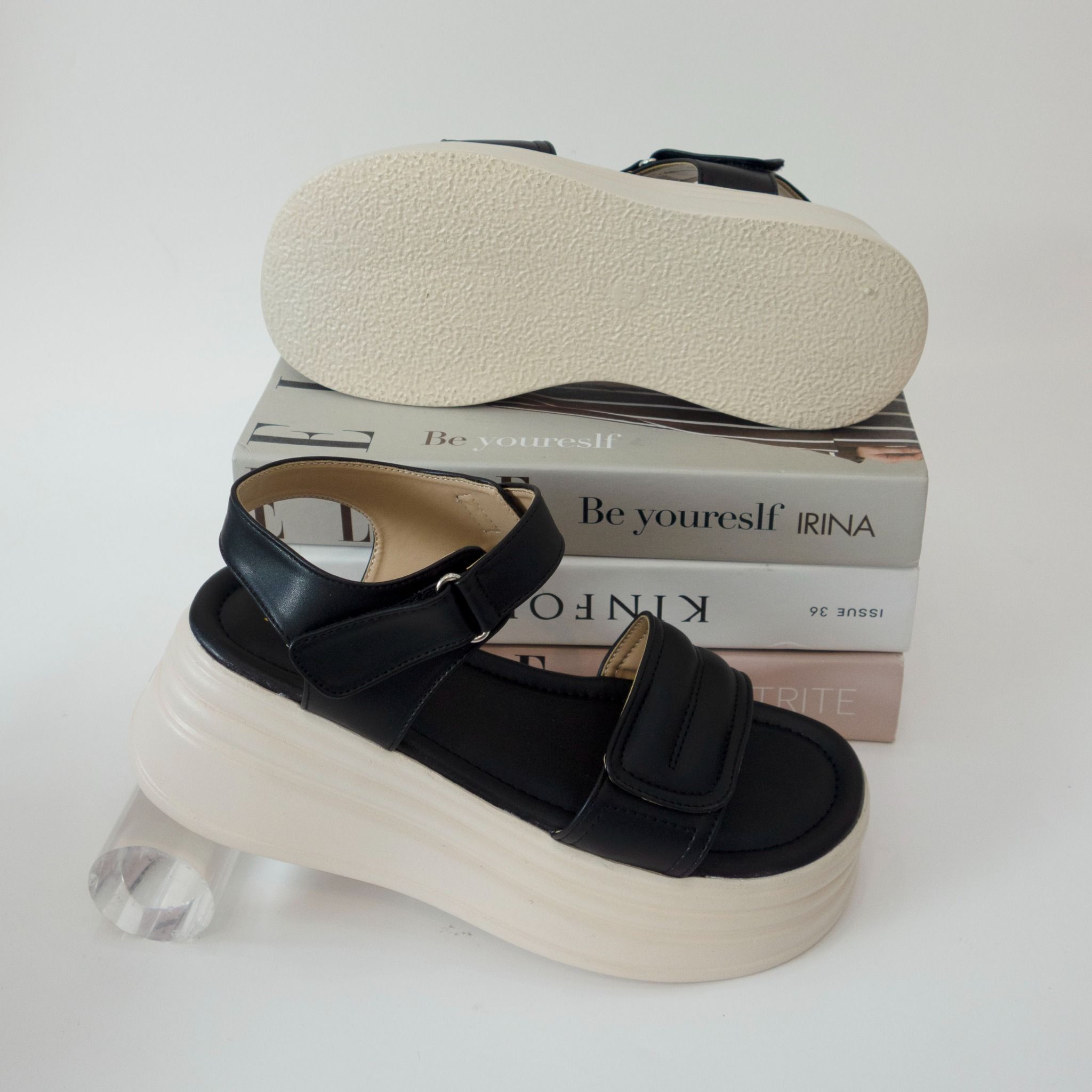  Sandal bánh mì quai dán 6cm 112 