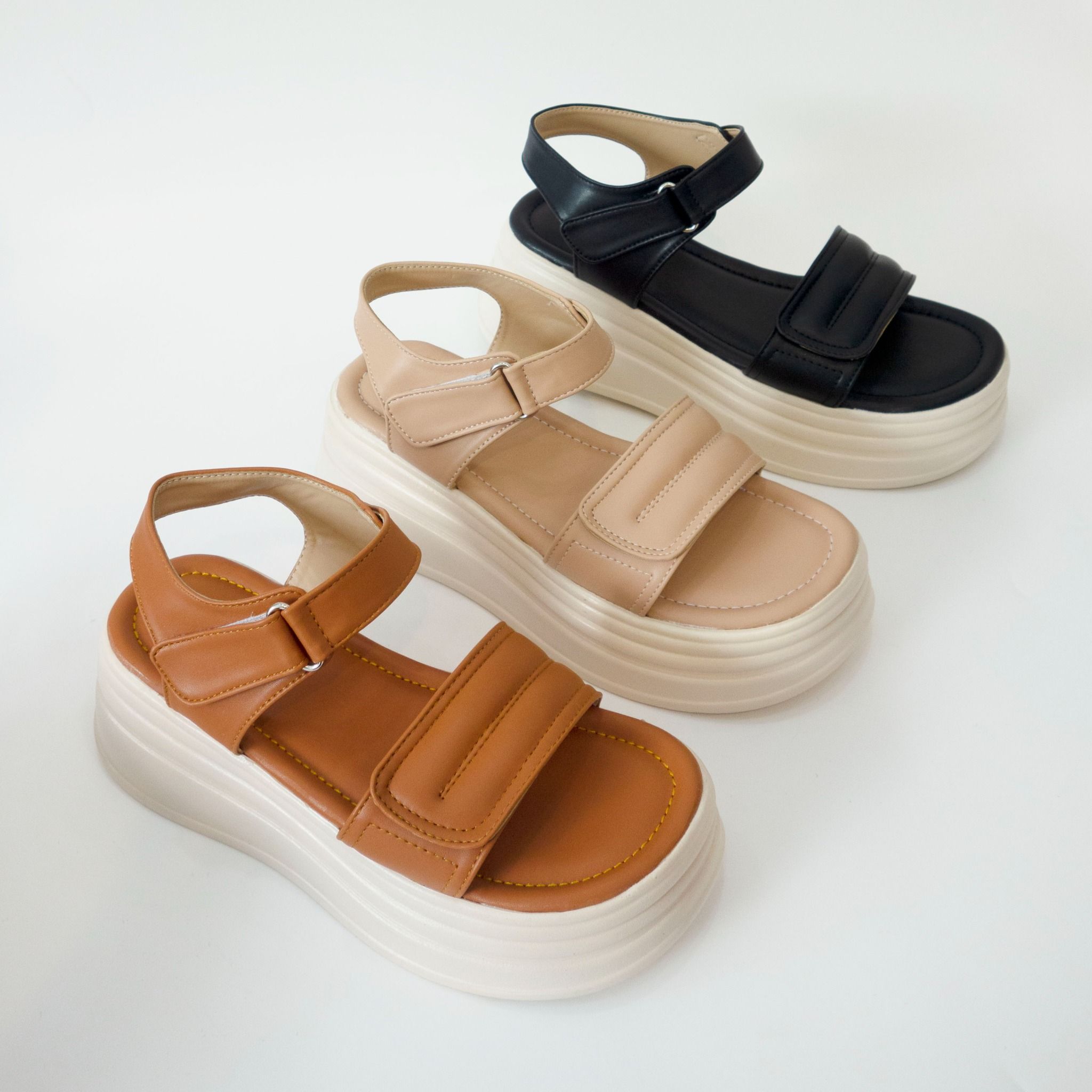  Sandal bánh mì quai dán 6cm 112 