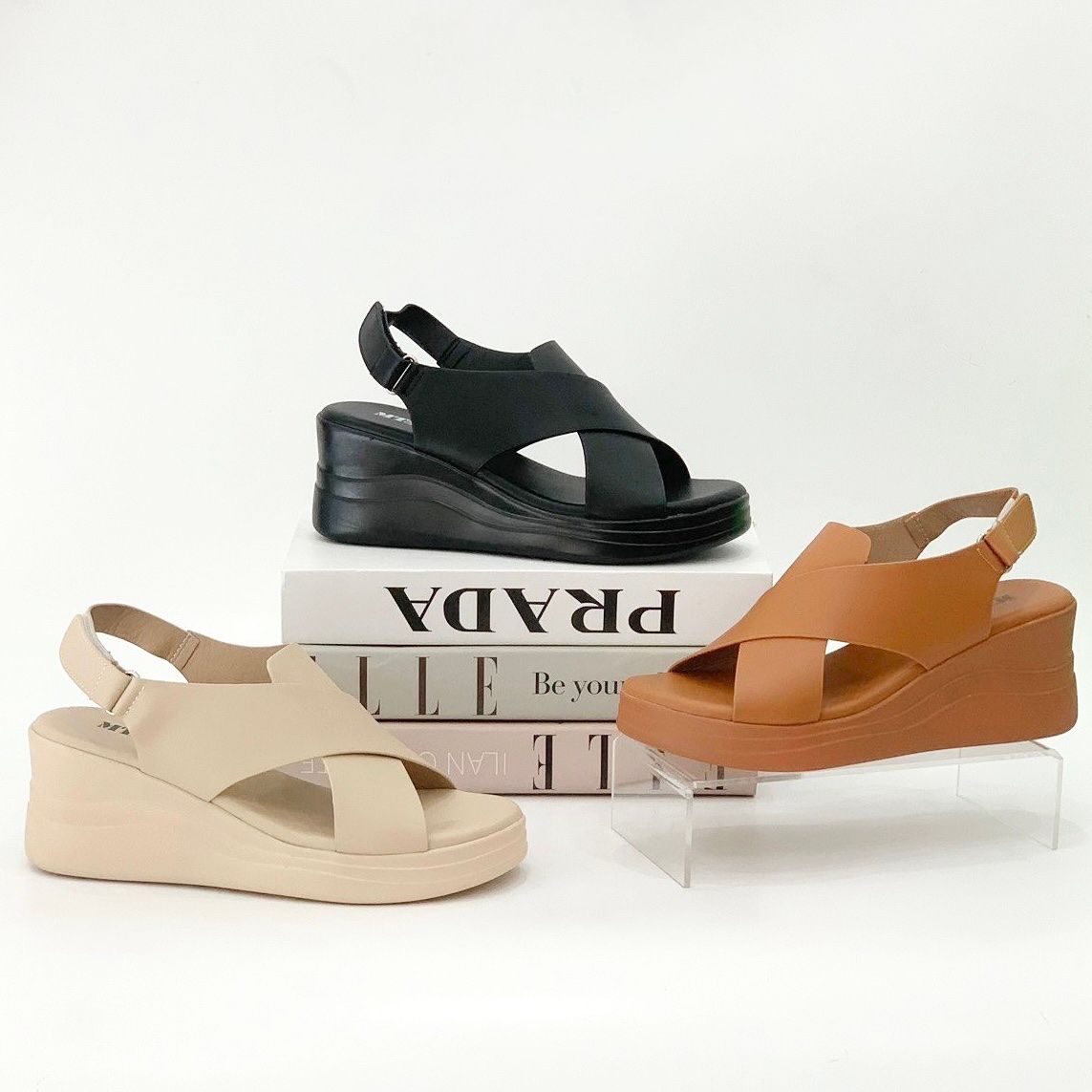  Sandal bánh mì quai chéo 7cm 124 