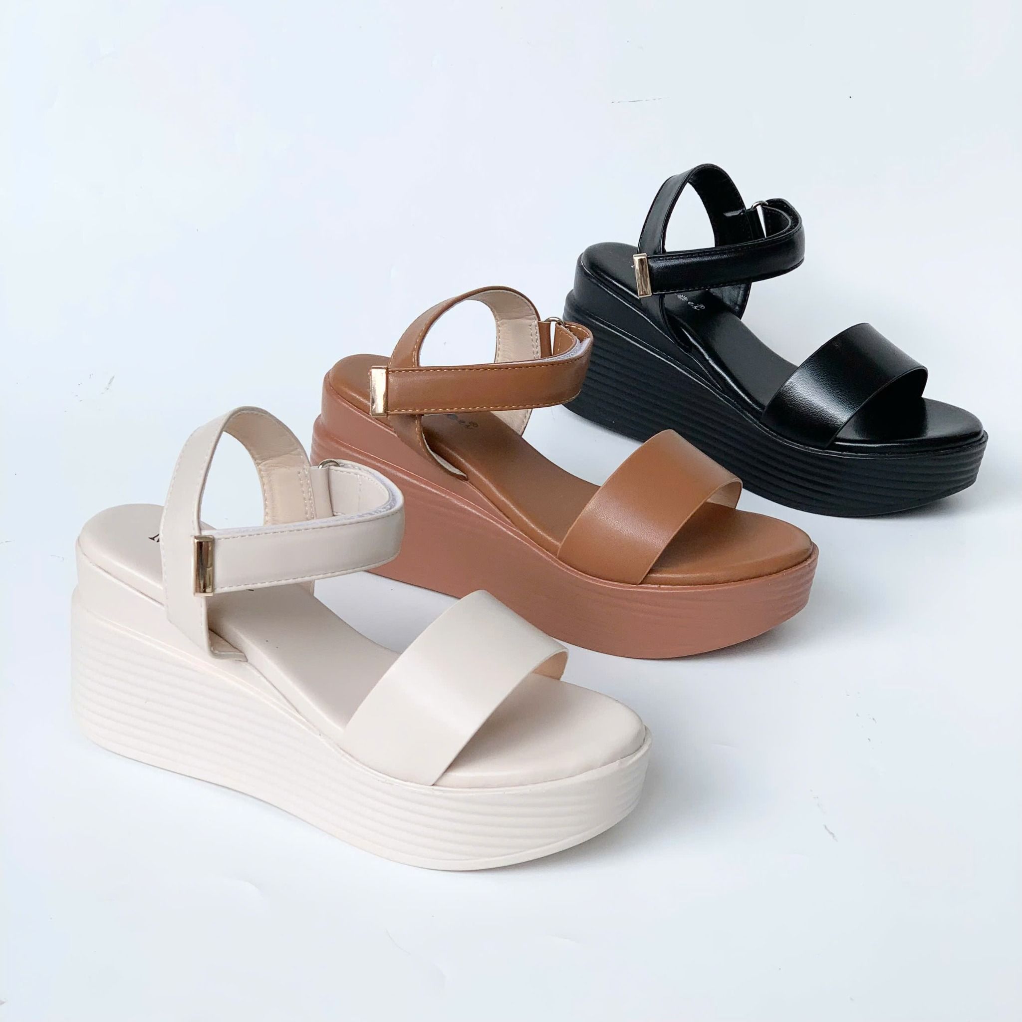  Sandal xuồng quai ngang đế 8cm 134 