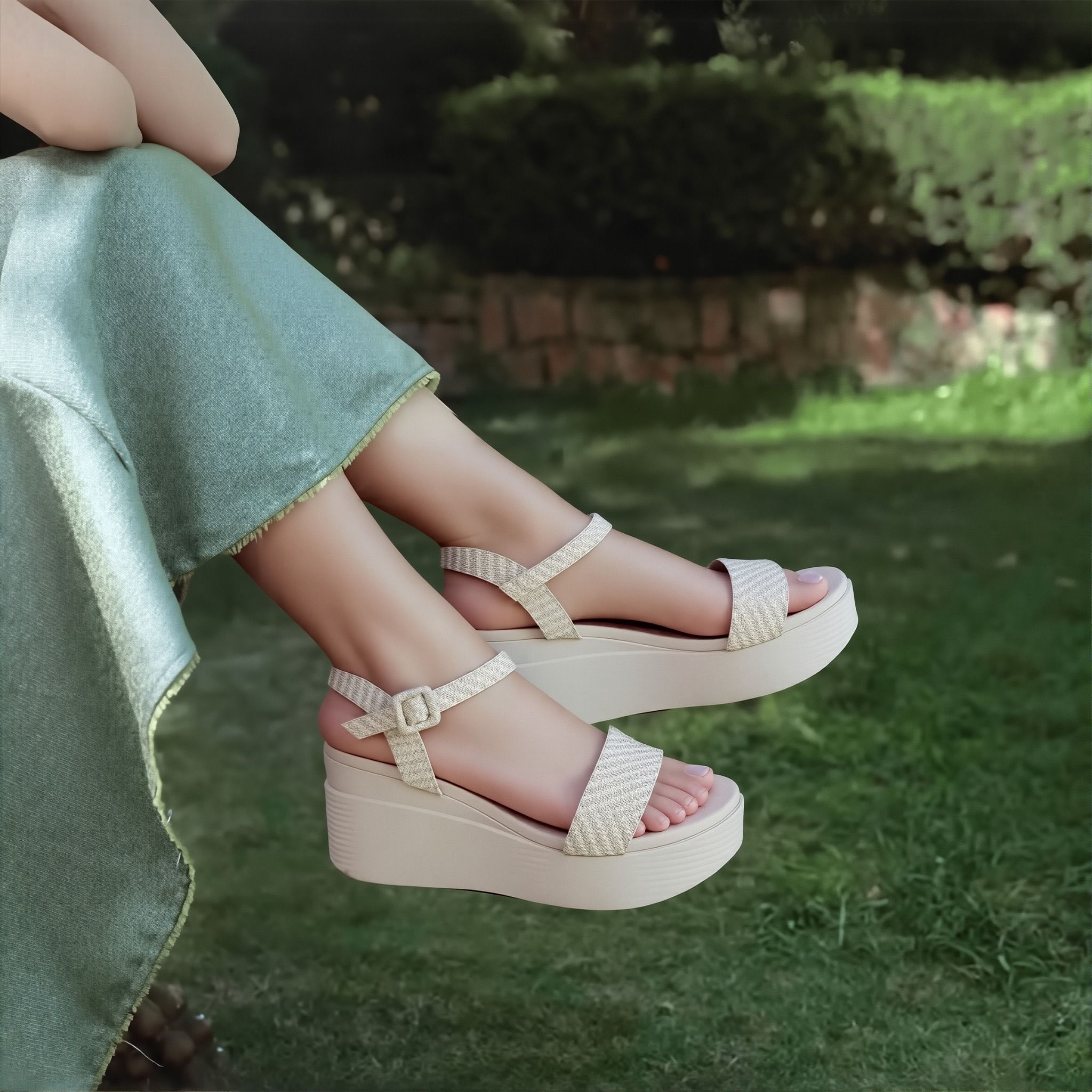  Sandal bánh mì nữ 8cm MT137 