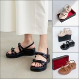  Sandal bánh mì nữ phối quai hình nơ  139 