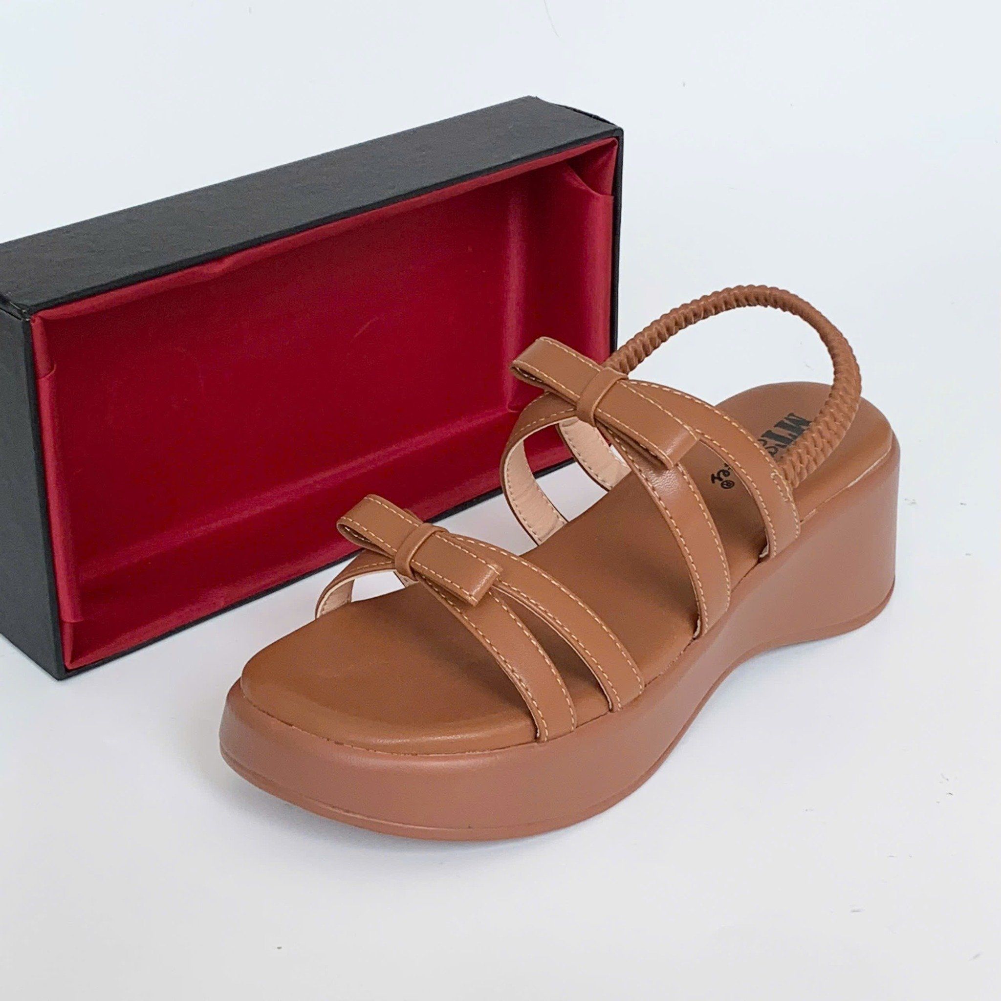  Sandal bánh mì nữ phối quai hình nơ  139 