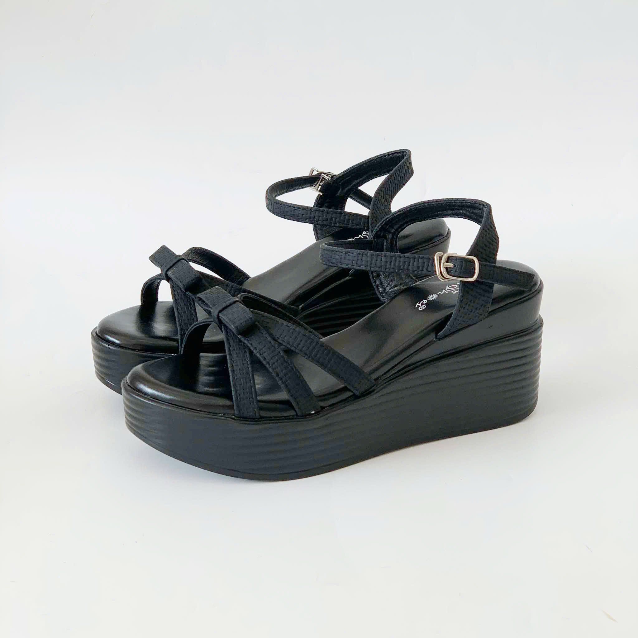  Giày sandal nữ quai phối nơ xinh MT140 